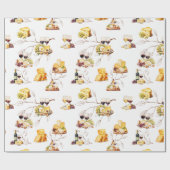 Papier Cadeau Motif de vin aquarelle (Plat)