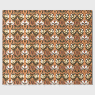 Papier Cadeau motif de visage de chat tigré