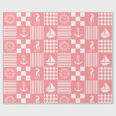Papier Cadeau Motif de voilier rose (Plat)
