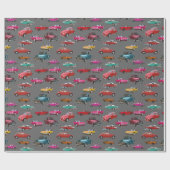 Papier Cadeau Motif de voitures et de camions rétro (Plat)