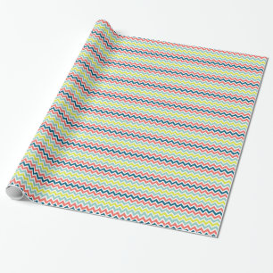 Papier Cadeau Motif de Zigzag géométrique Chevron coloré