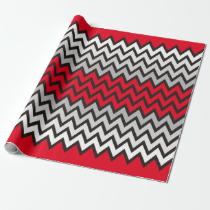 Papier Cadeau Motif de ZIGZAG - gris blanc noir + votre idée