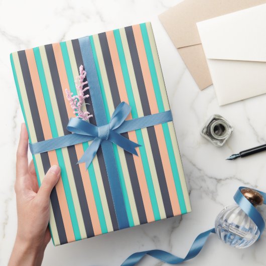 Papier Cadeau Motif d'éclaboussures d'aqua, de prune et de pêche (Cadeaux)