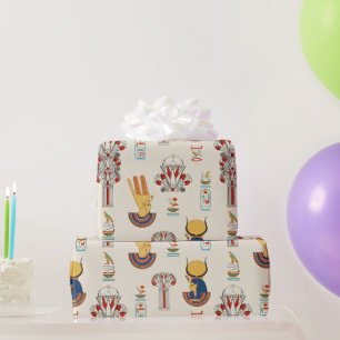 Papier Cadeau Motif décoratif égyptien antique sans couture