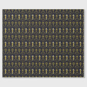 Papier Cadeau Motif décoratif Gabsy or et noir (Plat)