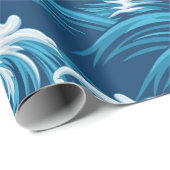 Papier Cadeau Motif décoratif oriental marin sans faille (Coin rond)