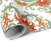 Papier Cadeau Motif décoratif sans couture avec flux rouge styli (Coin rond)