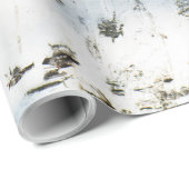 Papier Cadeau Motif d'écorce de bouleau (Coin rond)