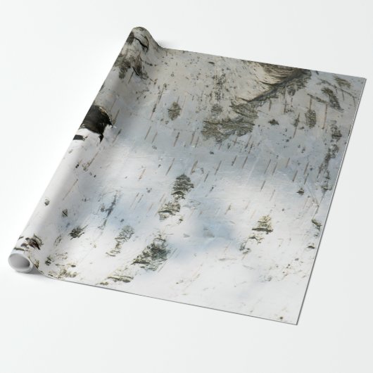 Papier Cadeau Motif d'écorce de bouleau (Déroulé)