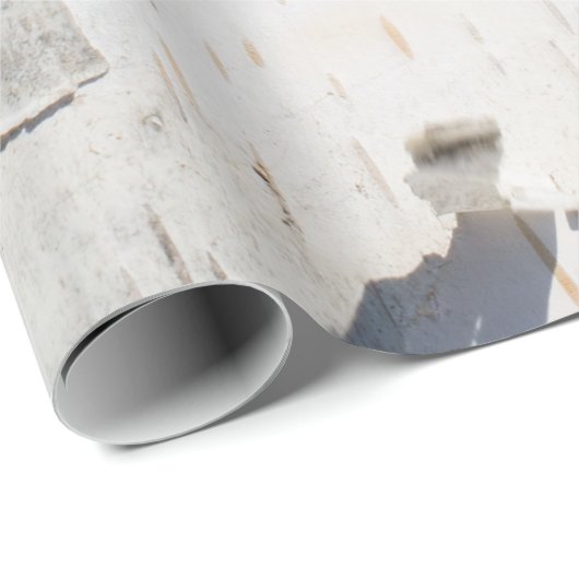 Papier Cadeau Motif d'écorce de bouleau (Coin rond)