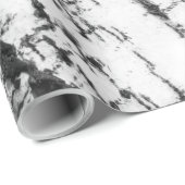 Papier Cadeau Motif d'écorce de bouleau (Coin rond)