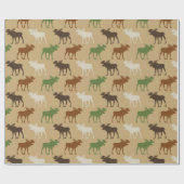 Papier Cadeau Motif d'élan rustique (Plat)