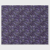 Papier Cadeau Motif d'élégance de Noël violet Accent d'argent (Plat)