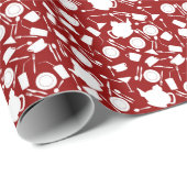 Papier Cadeau Motif d'éléments de cuisine (Coin rond)