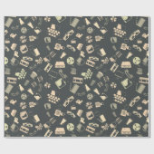 Papier Cadeau Motif d'éléments de film rétro (Plat)