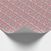 Papier Cadeau Motif d'éléphant ethnique rose (Coin)