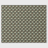 Papier Cadeau Motif d'éléphants indiens colorés mignons (Plat)