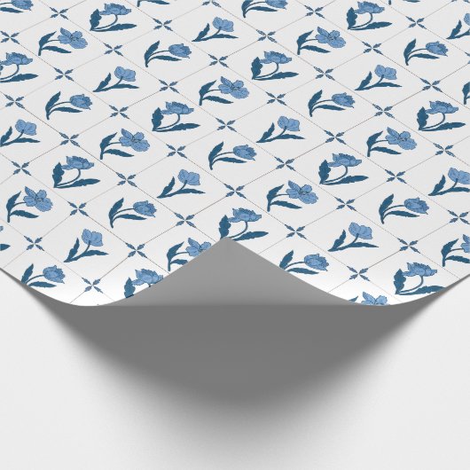 Papier Cadeau Motif Delft Tile (Coin)