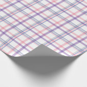 Papier Cadeau Motif délicat à carreaux de bleu violet rose (Coin)