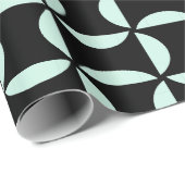 Papier Cadeau Motif demi-cercle vert à la menthe (Coin rond)