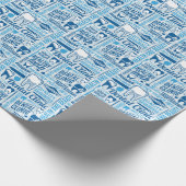 Papier Cadeau Motif dentaire bleu de clinique (Coin)
