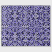 Papier Cadeau Motif dentelle violet et argenté (Plat)