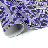 Papier Cadeau Motif dentelle violet et argenté (Coin rond)