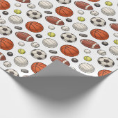 Papier Cadeau Motif d'équipements sportifs (Coin)