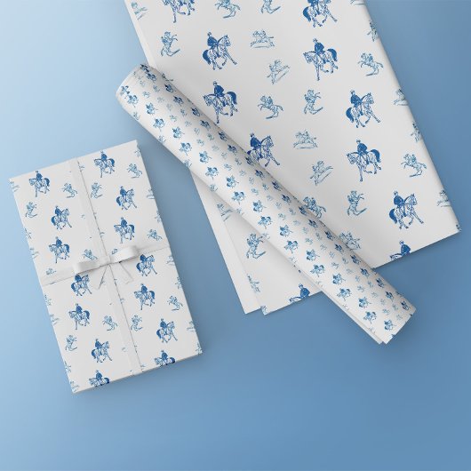 Papier Cadeau Motif d'équitation vintage