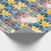 Papier Cadeau Motif d'érable et lunes d'automne (Coin)