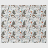 Papier Cadeau Motif des animaux de bois (Plat)