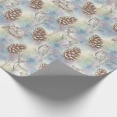 Papier Cadeau Motif des animaux de bois d'hiver (Coin)