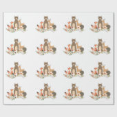 Papier Cadeau Motif des animaux des bois (Plat)