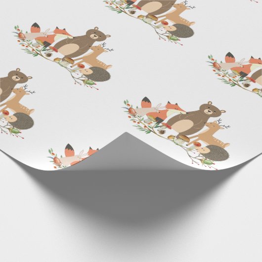 Papier Cadeau Motif des animaux des bois (Coin)