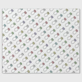 Papier Cadeau Motif des anneaux de diamant illustrés (Plat)