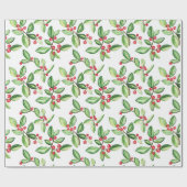 Papier Cadeau Motif des baies d'hiver (Plat)