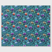 Papier Cadeau Motif des balles d'arbre de Noël (Plat)