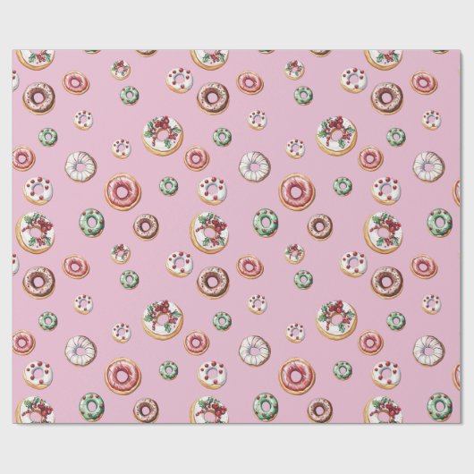 Papier Cadeau Motif des beignets de Noël (Plat)