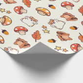 Papier Cadeau Motif des boisés et des champignons de Kawaii (Coin)