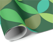 Papier Cadeau Motif des cercles verts géométriques du milieu du  (Coin rond)