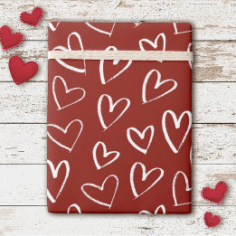 Papier Cadeau Motif des Coeurs de Saint Valentin