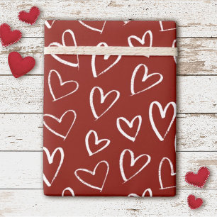 Papier Cadeau Motif des Coeurs de Saint Valentin
