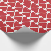 Papier Cadeau Motif des Coeurs rouges de la Saint Valentin (Coin)
