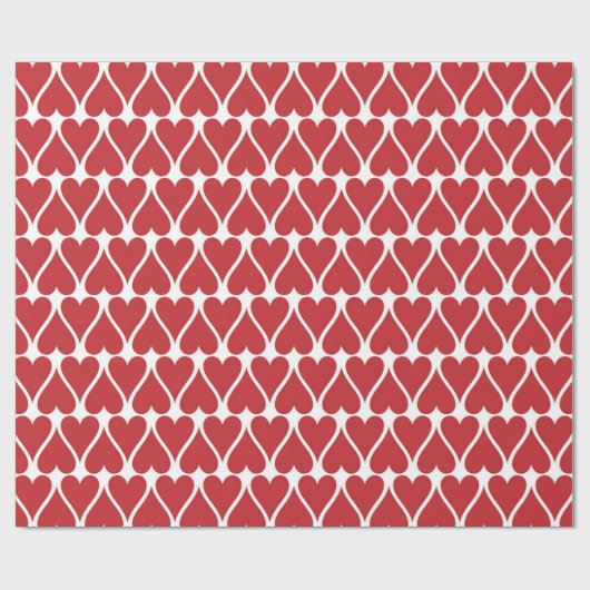 Papier Cadeau Motif des Coeurs rouges de la Saint Valentin (Plat)
