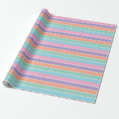 Papier Cadeau Motif des couleurs rétro rayées (Déroulé)