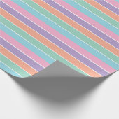 Papier Cadeau Motif des couleurs rétro rayées (Coin)