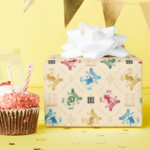 Papier Cadeau Motif des crêtes de maison Ornate HOGWARTS™