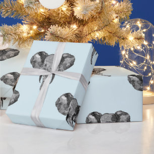 Papier Cadeau Motif des éléphants africains gris