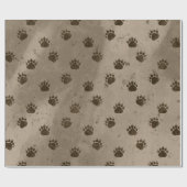Papier Cadeau Motif des Empreintes de pattes d'ours (Plat)