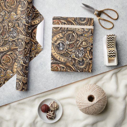 Papier Cadeau Motif des engrenages Surreal Steampunk (Artisanat)